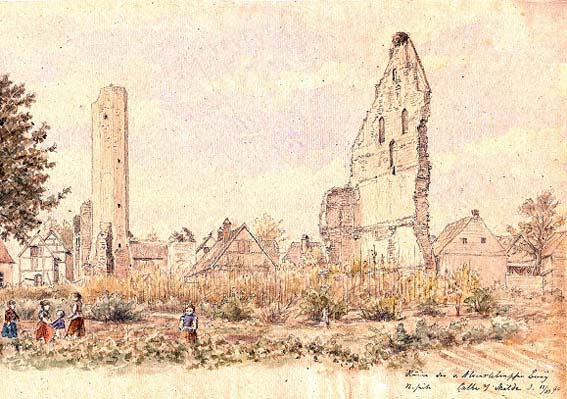 Burgruine Calbe, Aquarell 1890