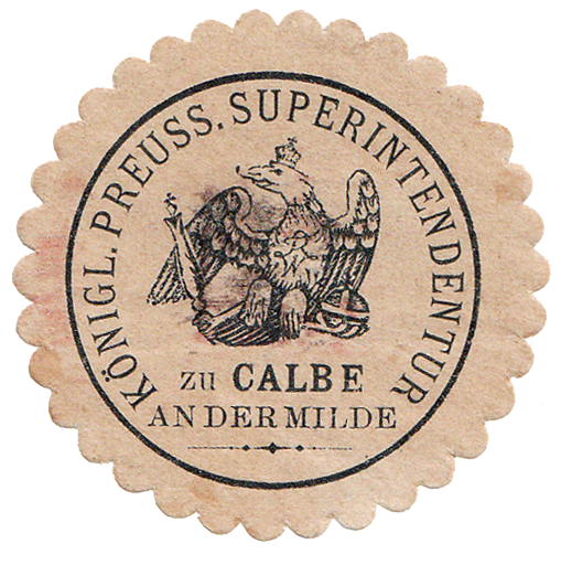 Altes Siegel der Superintendentur von Calbe Milde